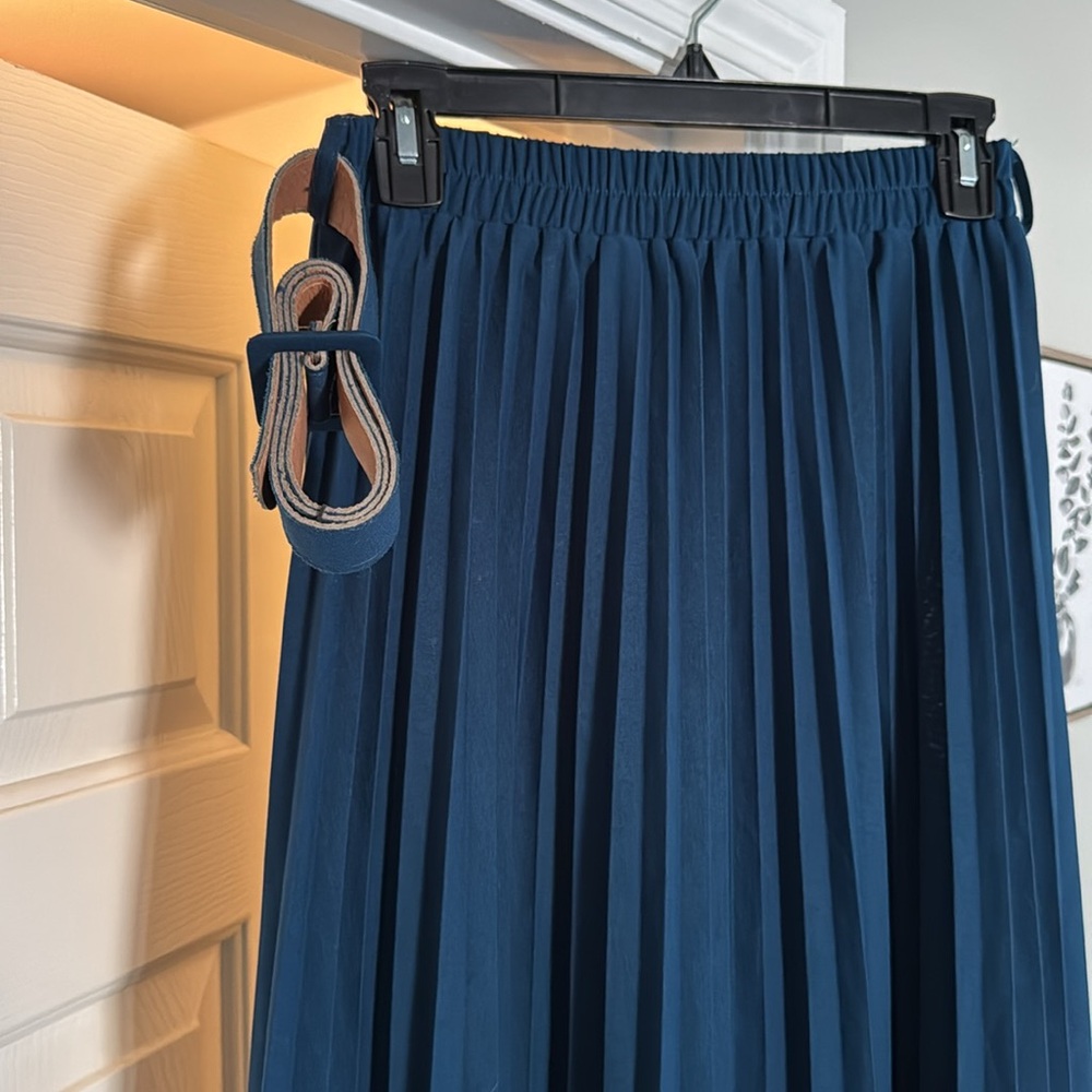 Teal pleaded skirt - Picture 2 of 4
